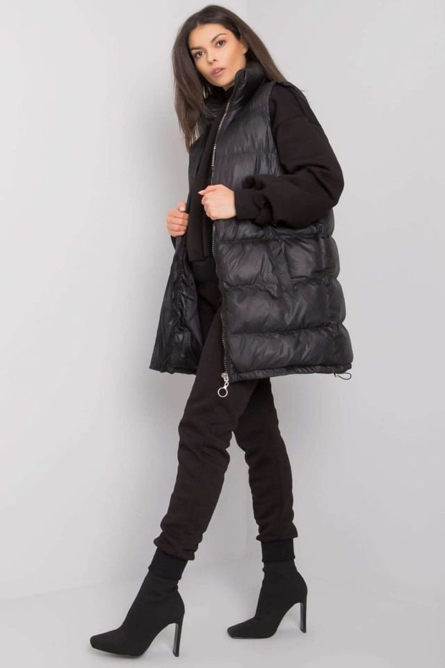 Love Lace Love Lace Women's 3 Piece Down Vest Sweatshirt Sweatpants Set in Black - 2