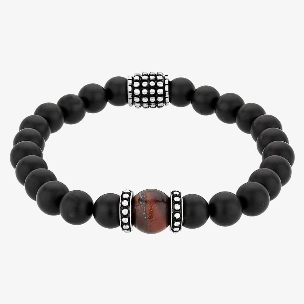 Bourne and Wilde Bourne and Wilde Men's Tigers Eye Bead Bracelet UR06-03 in Brown