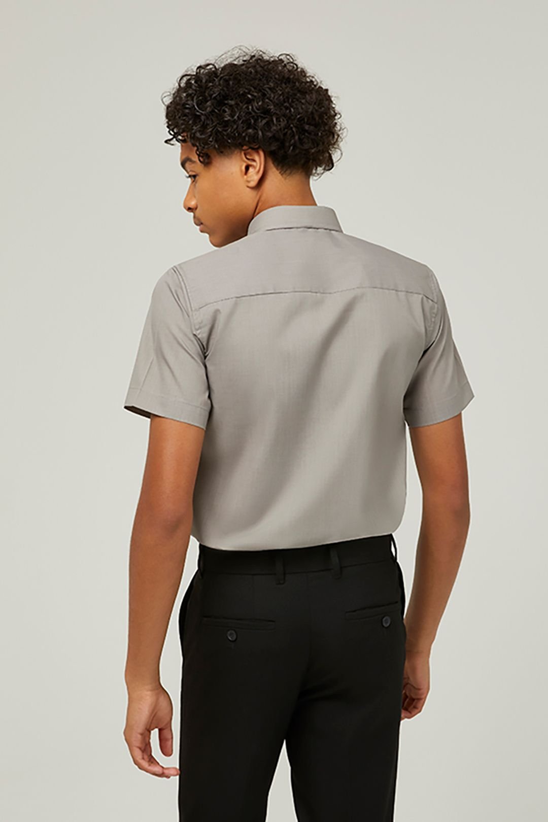 TRUTEX TRUTEX Men's 2 Pack Short Sleeve Non-Iron Boys' School Shirts in Grey - 2