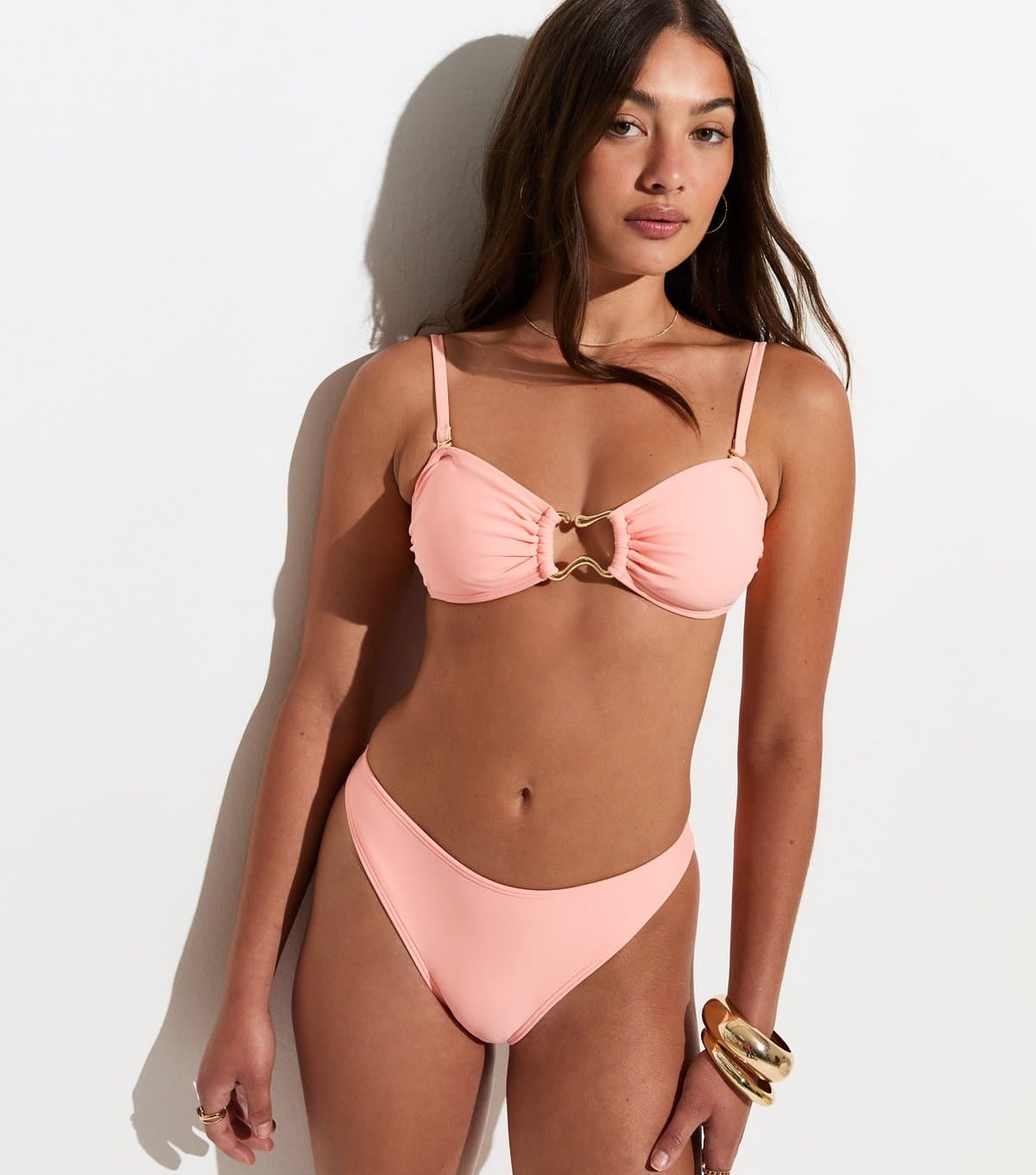 New Look New Look Coral Pink Jersey Hipster Bikini Bottoms