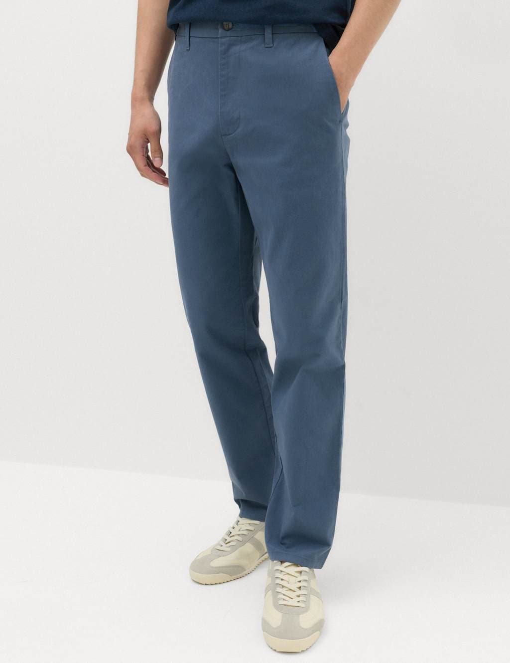 Marks & Spencer M&S Regular Fit Stretch Chinos Air Force Blue