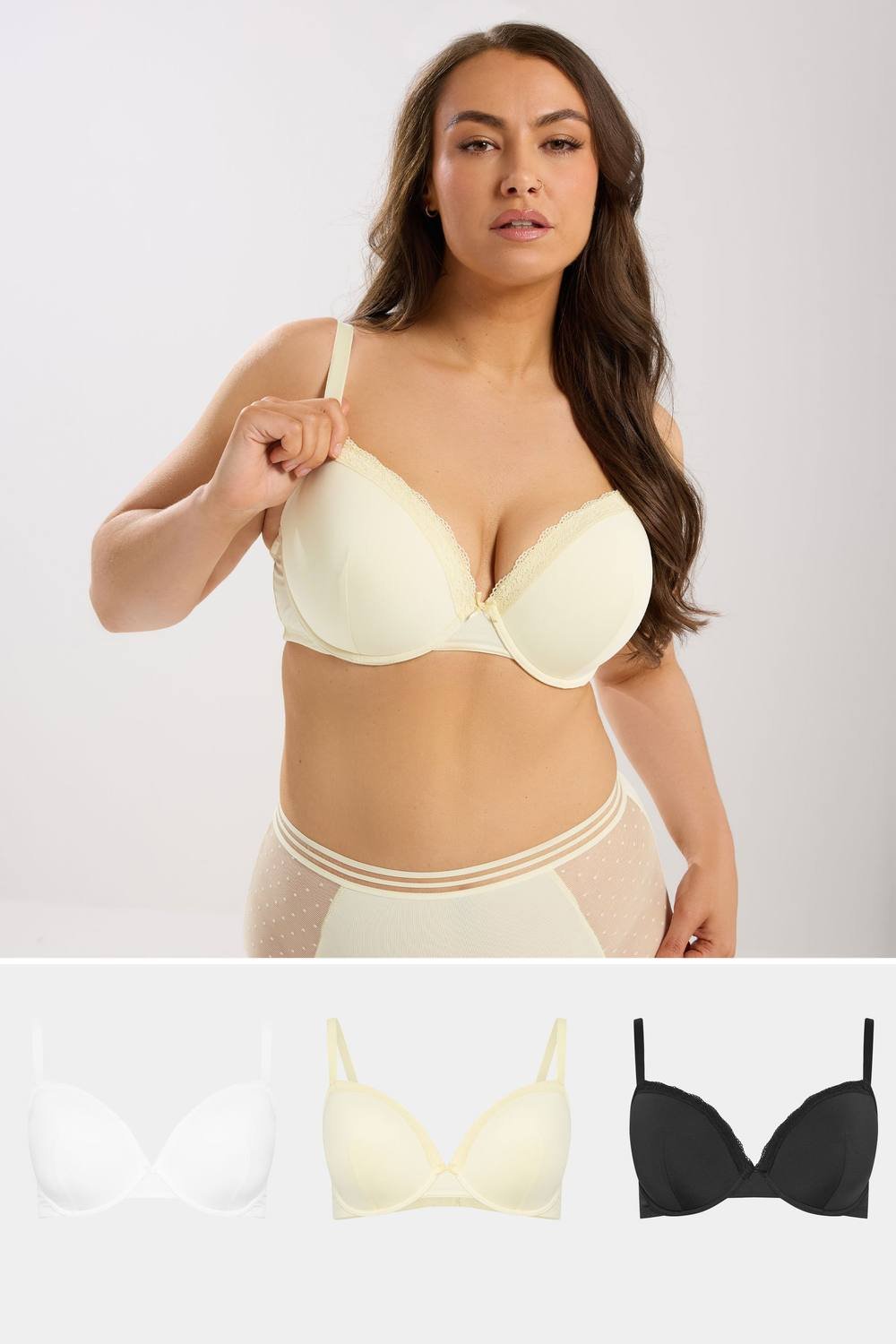Yours Yours Women's 3 Pack Moulded Underwired T-Shirt Bras - 2