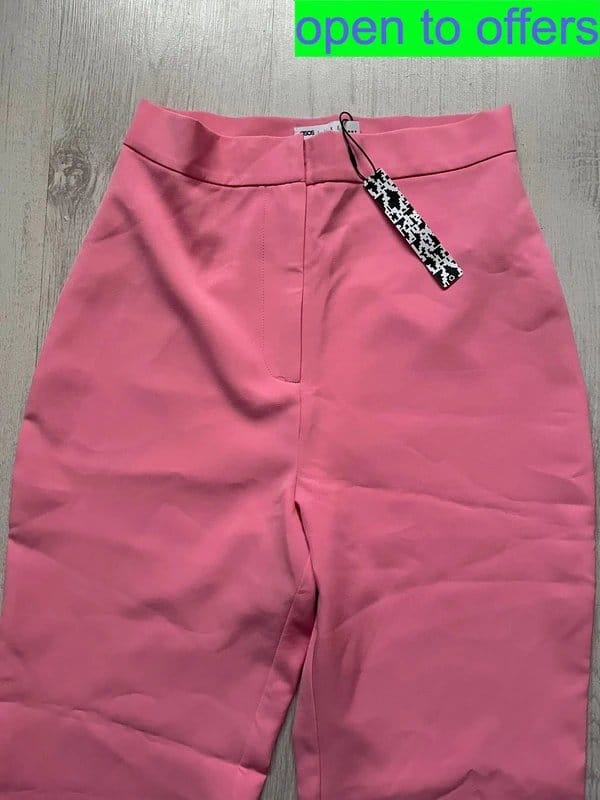 ASOS Luxe Pink Tailored Wide Leg Trousers