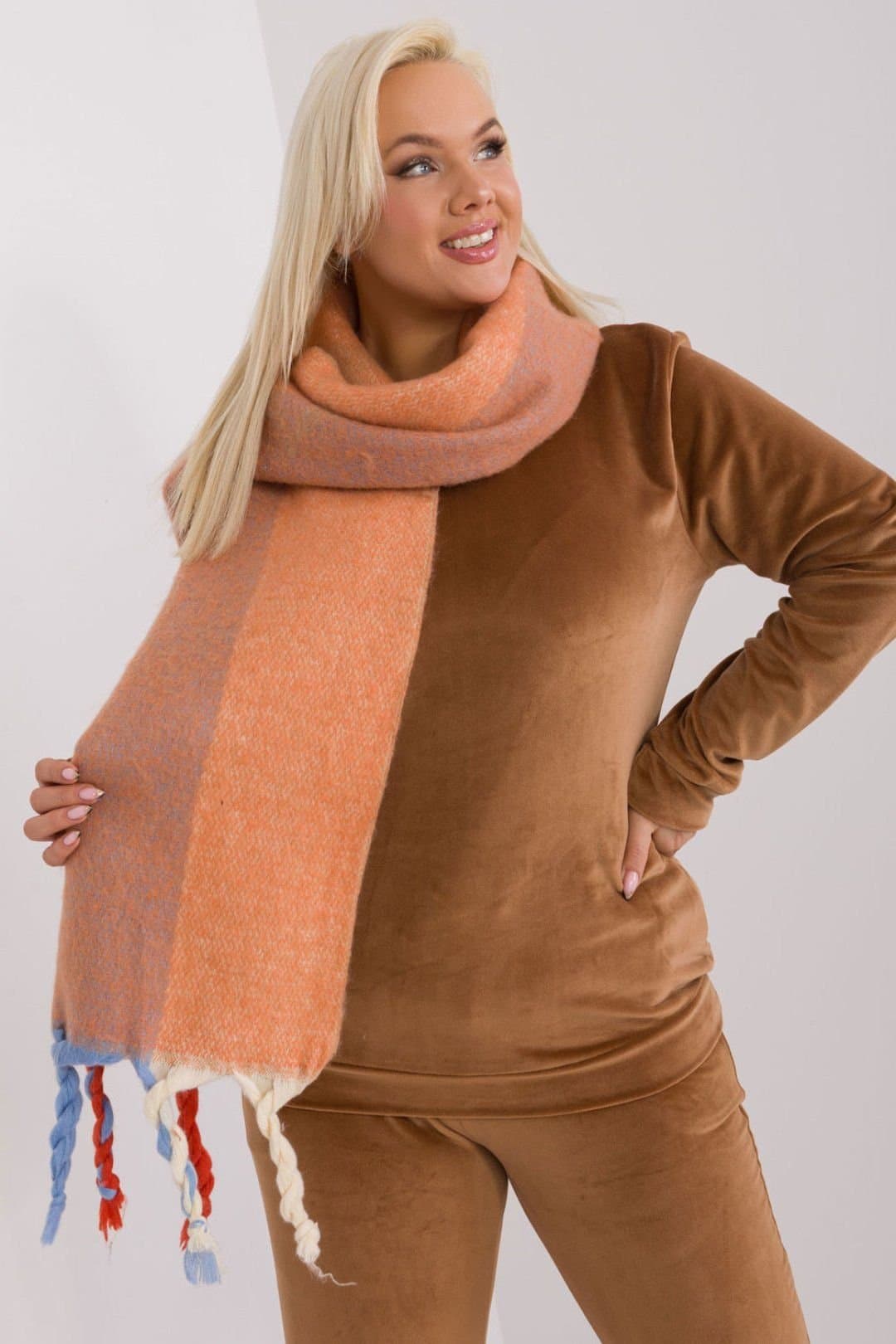 Love Lace Love Lace Orange Striped Scarf for Women