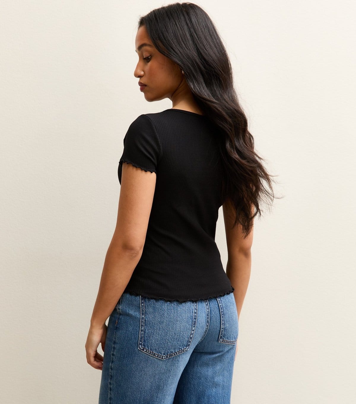 New Look Women's Petite Black Ribbed Babylock Tee New Look - 4