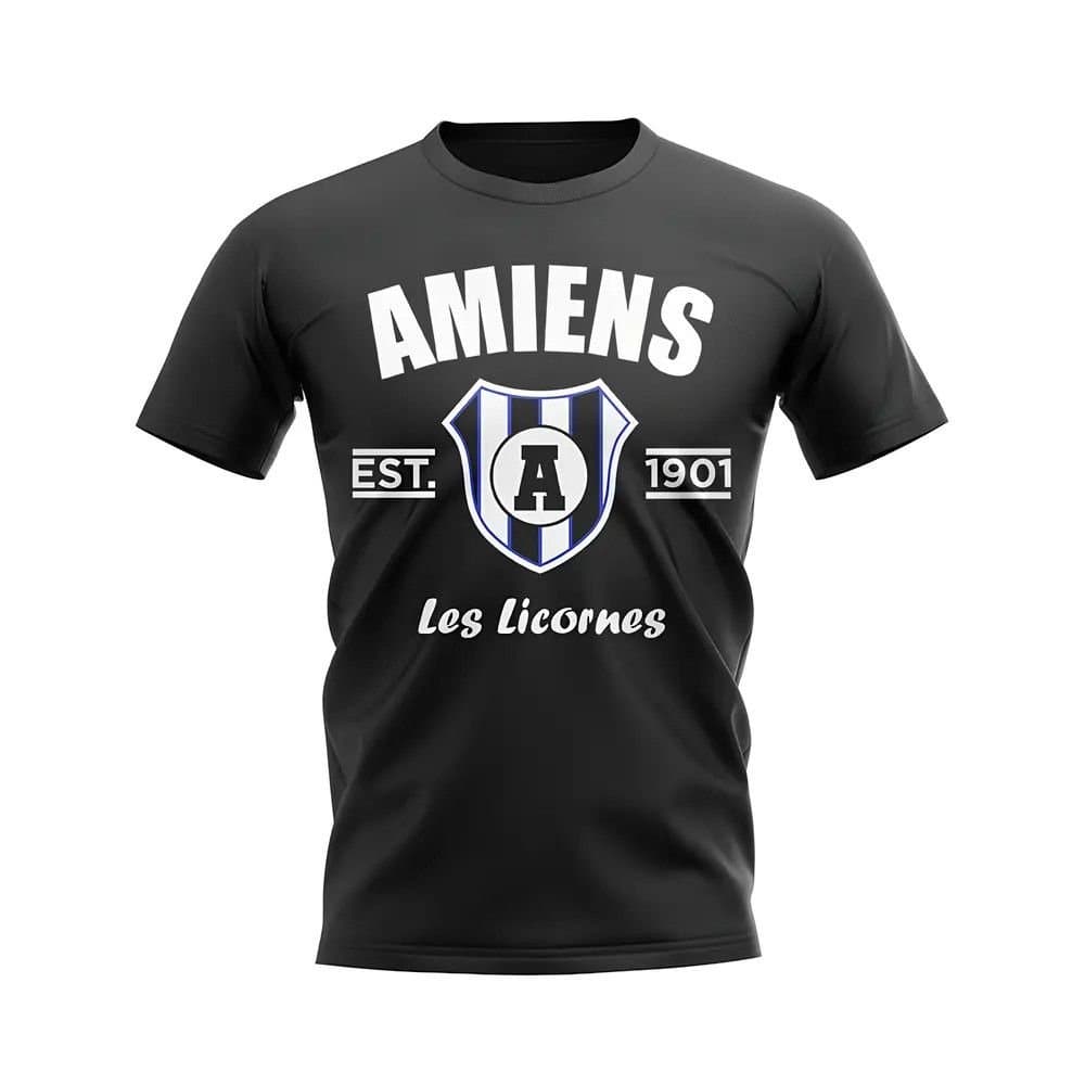 Amiens Amiens Men's Personalised Established Football T-Shirt in Black