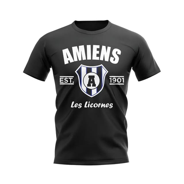 Amiens Amiens Men's Personalised Established Football T-Shirt in Black - 2