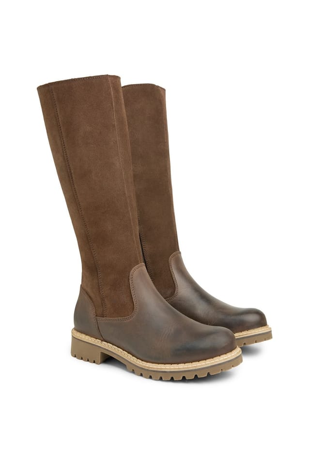 Celtic & Co Celtic & Co Women's Waterproof Shearling Lined Tall Boot in Dark Brown - 2