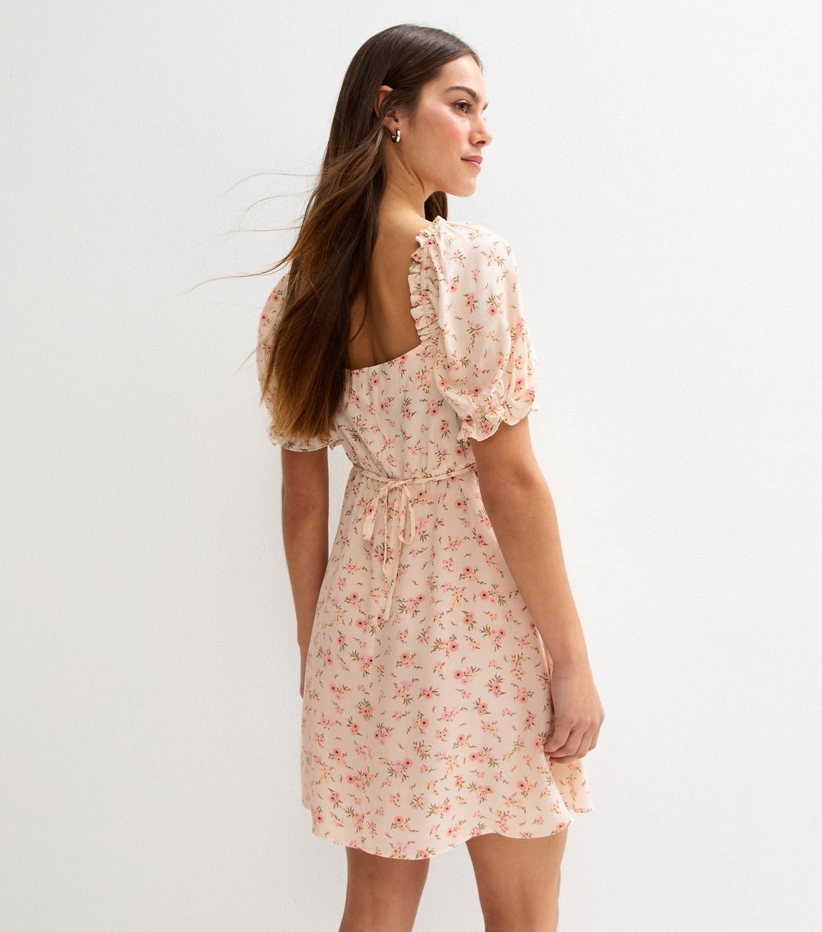 New Look Women's Petite Cream Floral Print Milkmaid Mini Dress New Look - 4