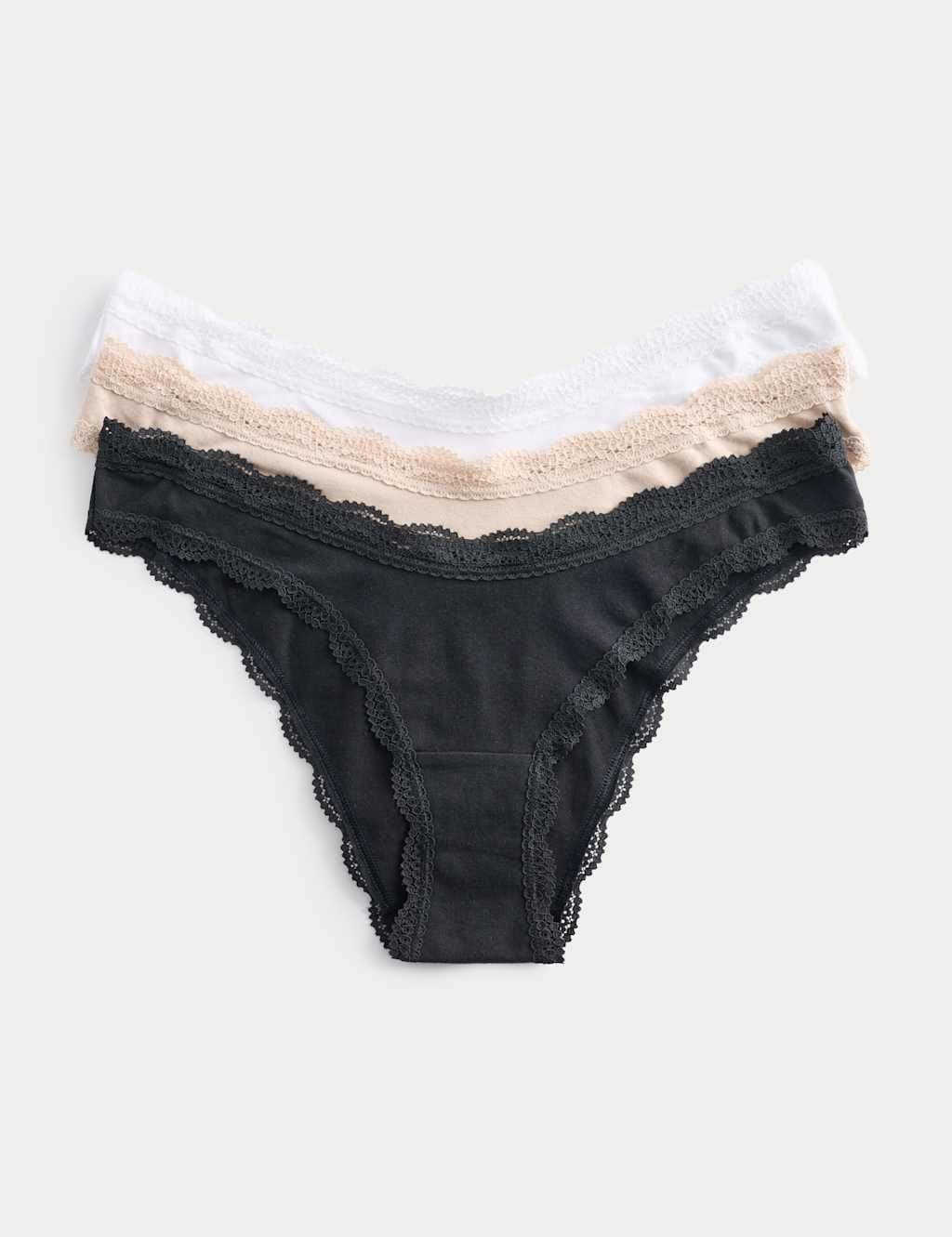 Marks & Spencer M&S 3 Pack Cotton Rich Dipped Miami Knickers Black