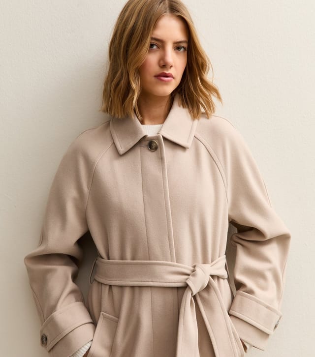 New Look Women's Mink Button Up Belted Coat New Look - 3