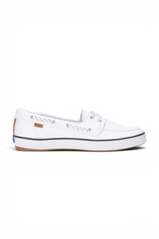 keds Keds Women's Center III Boat Twill Slip-On in White - 2