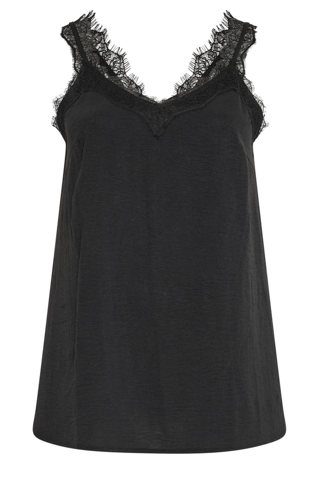 Evans Evans Women's 3 Pack Lace Trim Cami Vests in White - 2