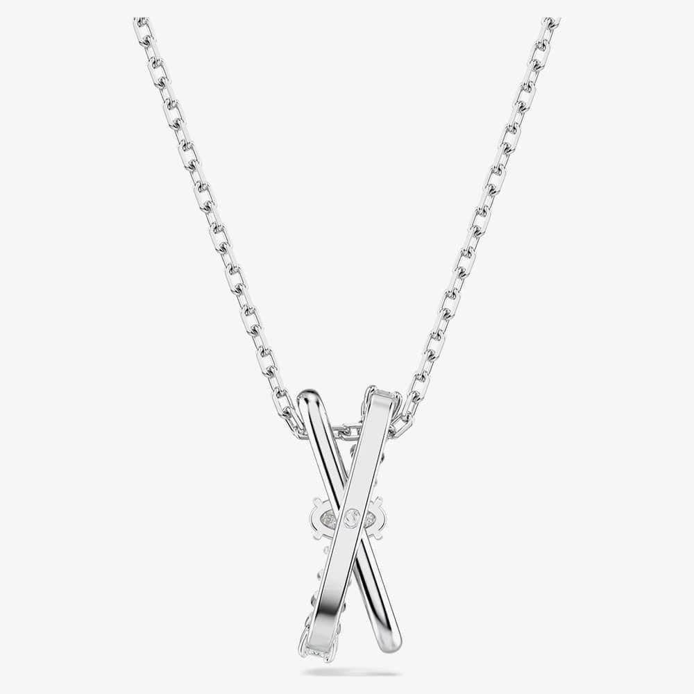 Swarovski Swarovski Women's Hyperbola Rhodium Plated Mixed Cuts Necklace 5689723 in Silver - 4