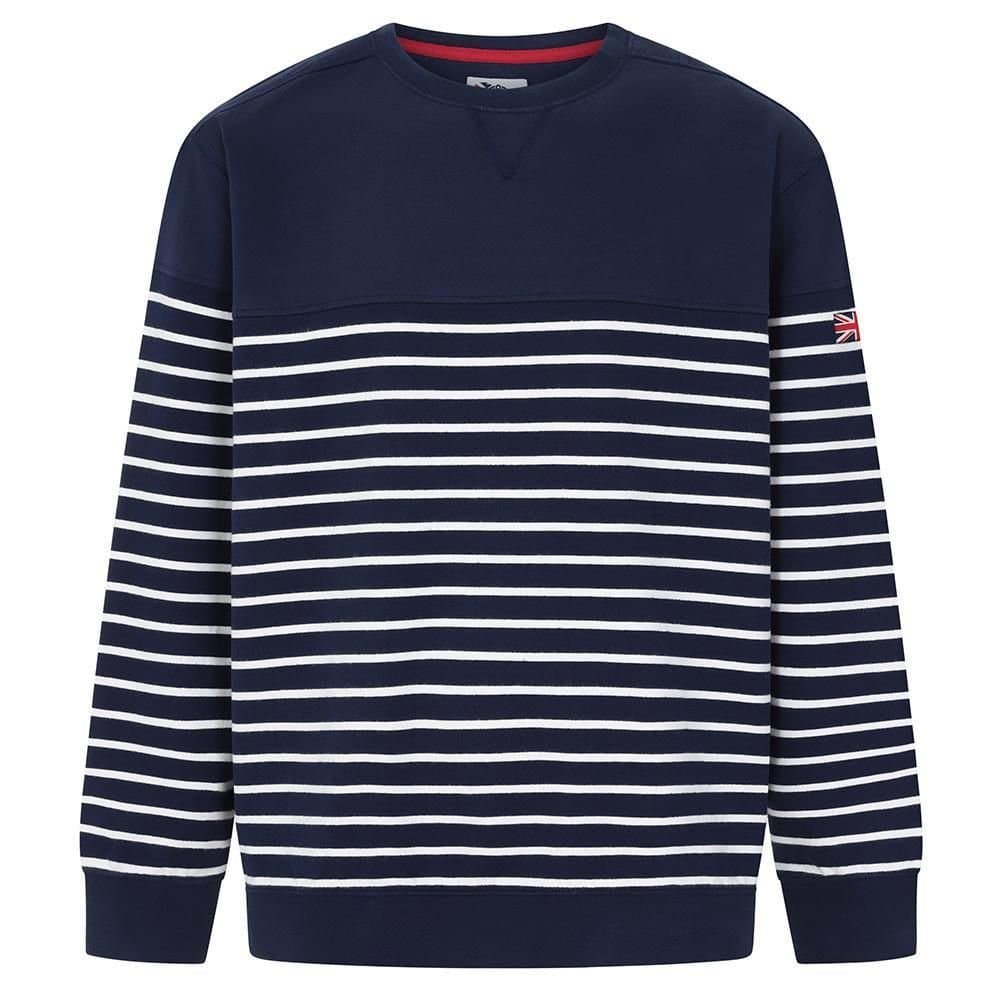 Lazy Jacks Lazy Jacks Women's Striped Sweatshirt in Dark Blue