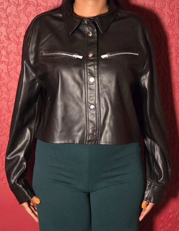 Bershka Faux leather crop jacket