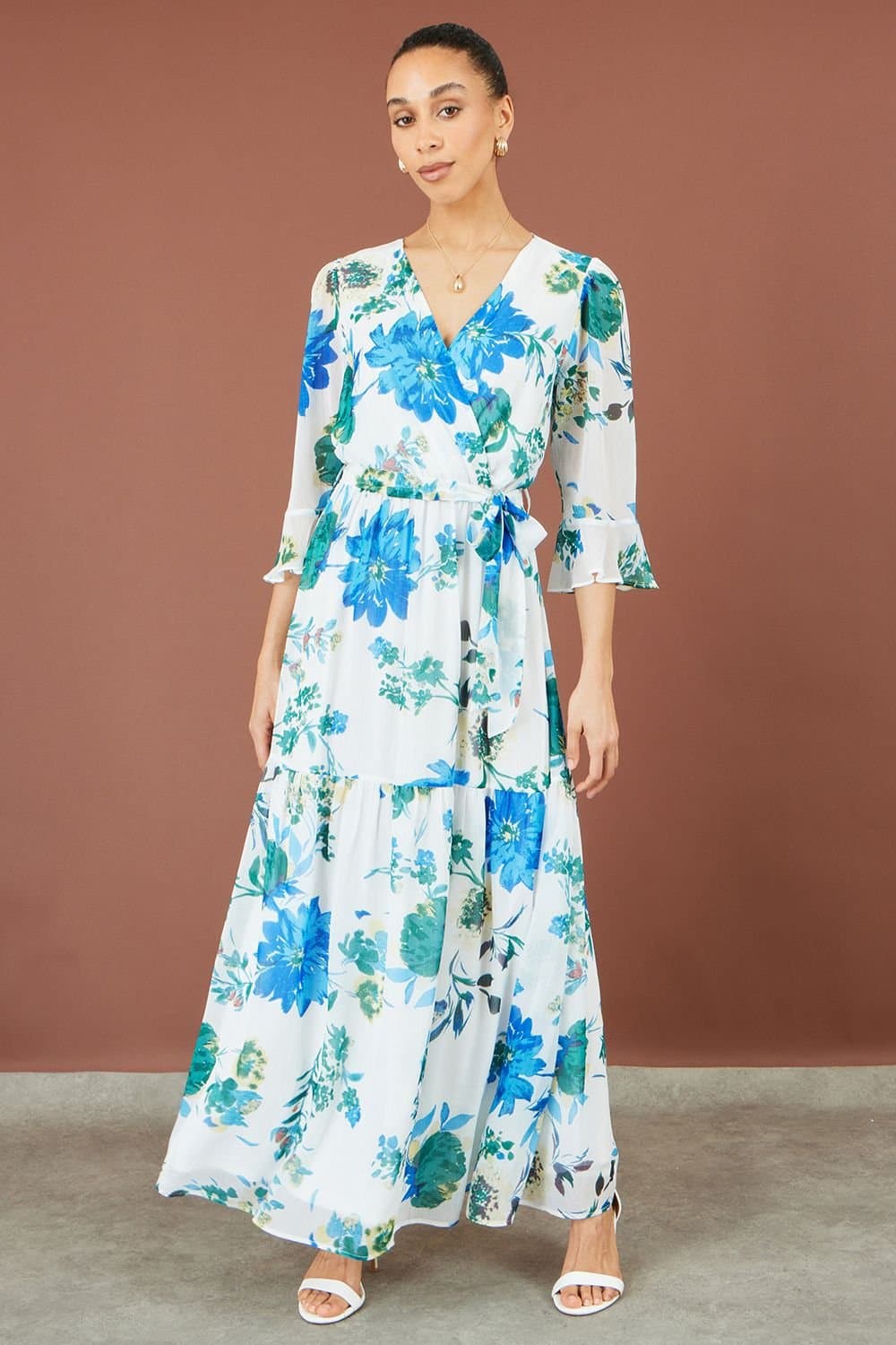 Yumi Yumi Women's Floral Maxi Wrap Dress in White