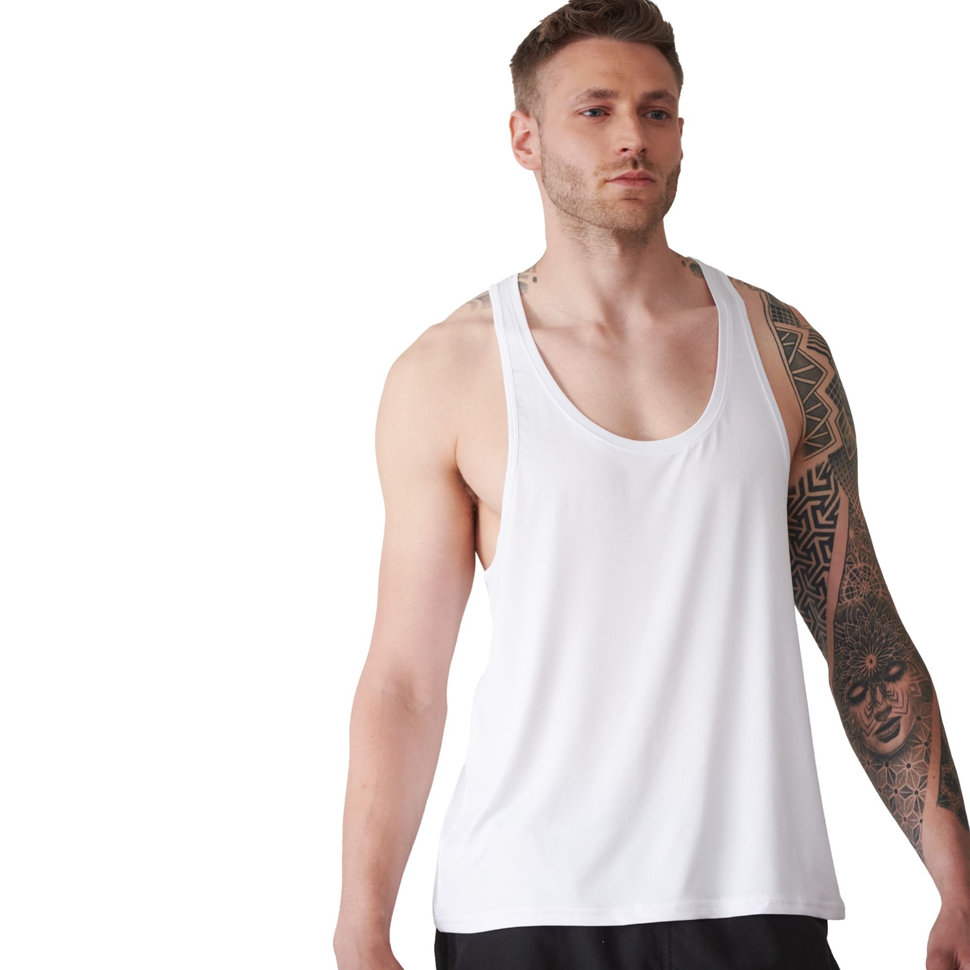Tombo Tombo Men's Muscle Vest in White - 3