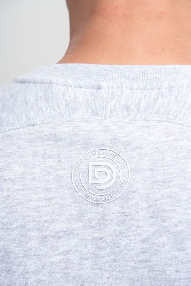 Discipline 365 Discipline 365 Men's Discipline Crew Neck Sweatshirt with Embroidery in Light Grey - 3