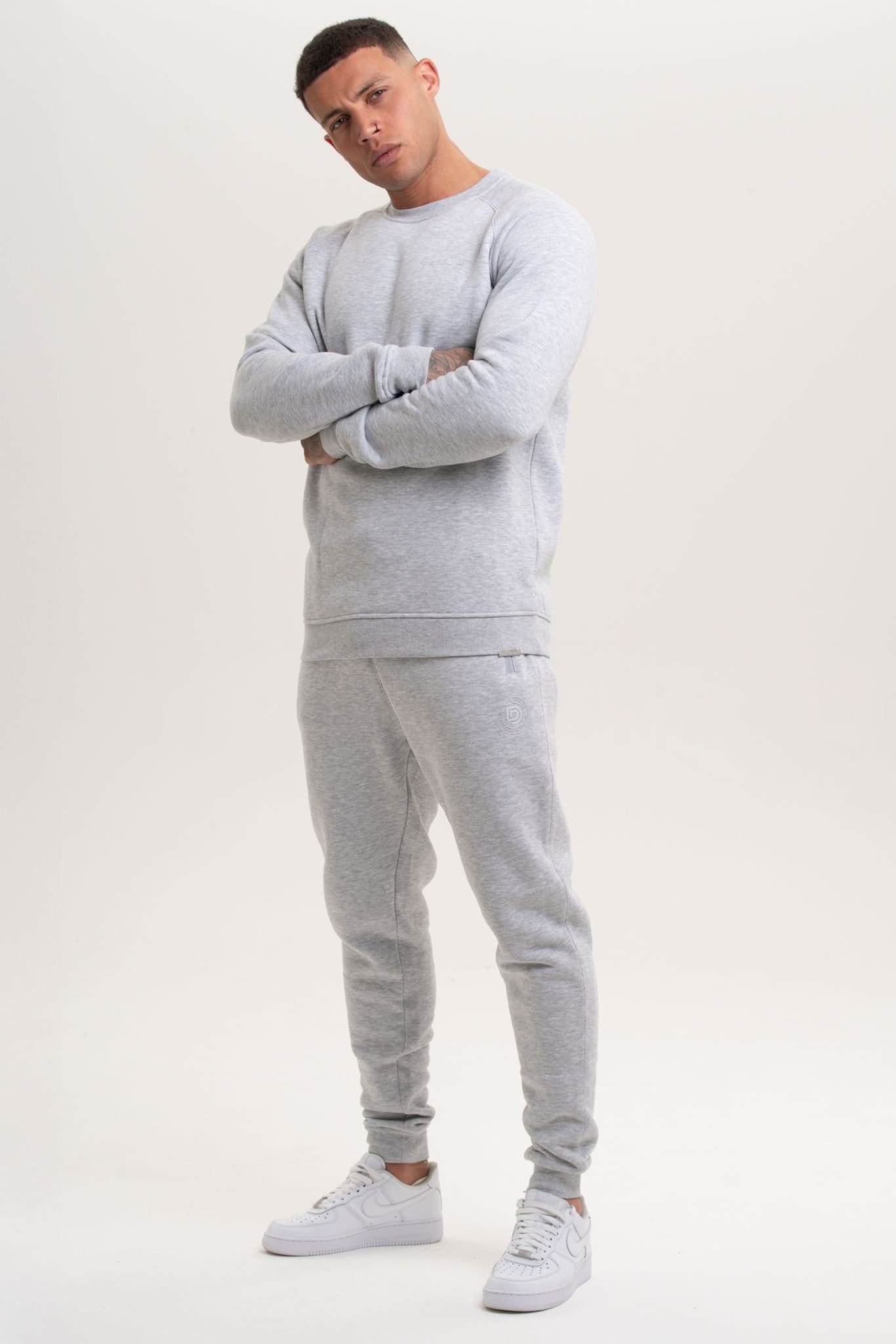 Discipline 365 Discipline 365 Men's Discipline Crew Neck Sweatshirt with Embroidery in Light Grey - 4