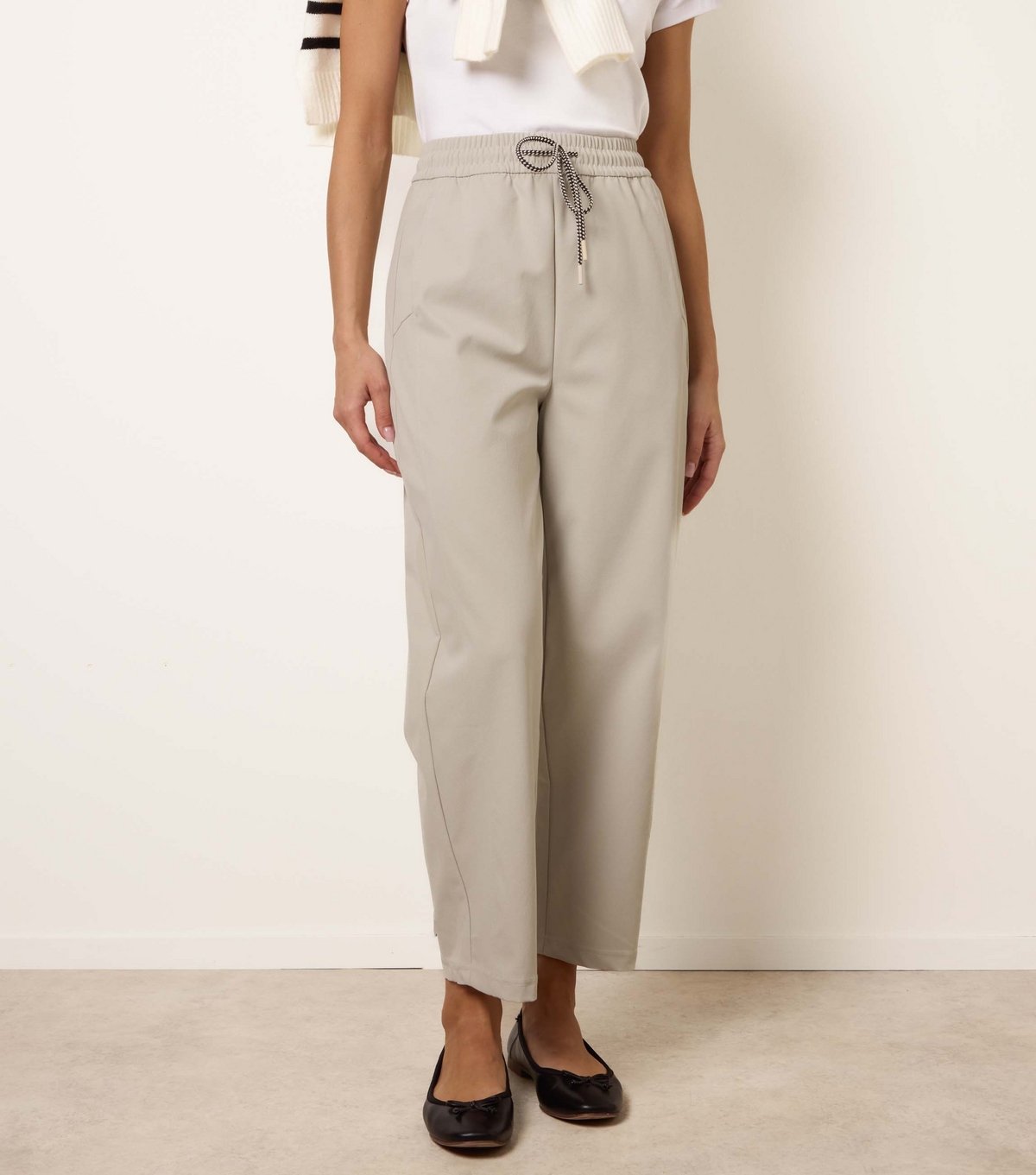 Blue Vanilla Women's Stone Elasticated Drawstring Trousers Blue Vanilla New Look - 2