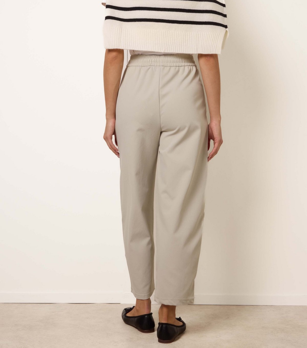 Blue Vanilla Women's Stone Elasticated Drawstring Trousers Blue Vanilla New Look - 4