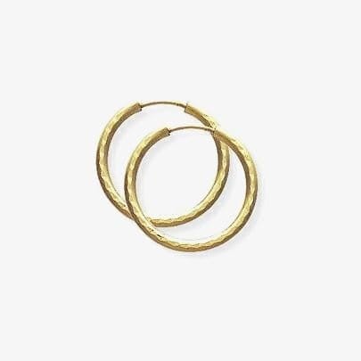 T.H.Baker T.H.Baker Women's 9ct Gold Diamond Cut Tube Sleeper Earrings SE937 - 1