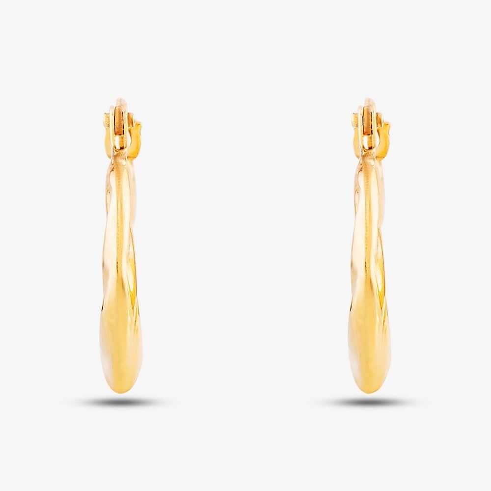 T.H.Baker T.H.Baker Women's 9ct Gold Diamond Cut Tube Sleeper Earrings SE937 - 2