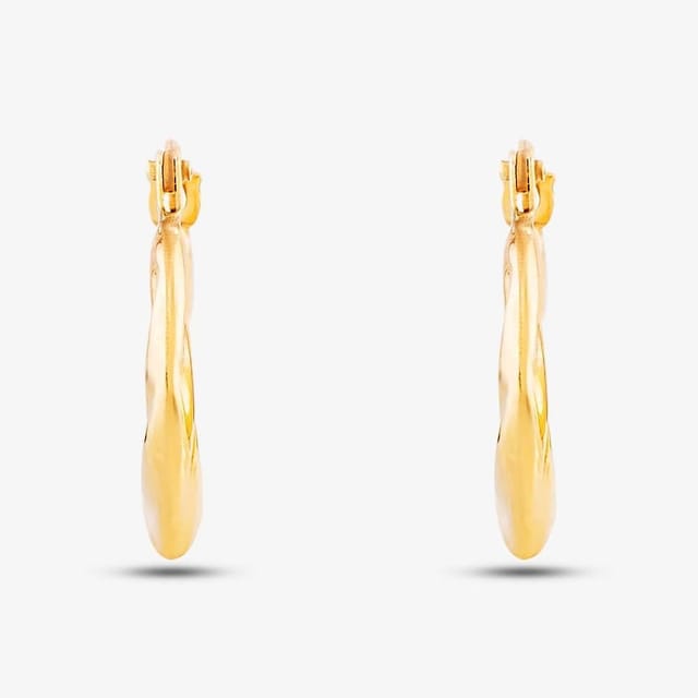 T.H.Baker T.H.Baker Women's 9ct Gold Diamond Cut Tube Sleeper Earrings SE937 - 2