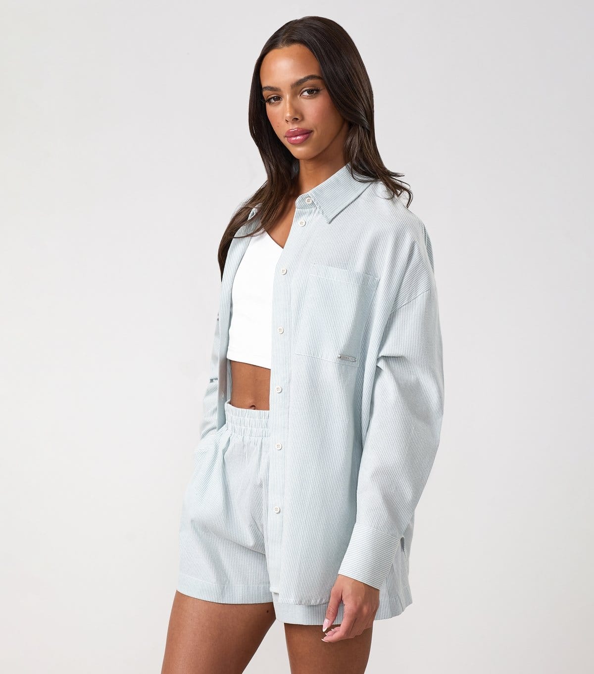 Gym King Blue Woven Shirt for Women