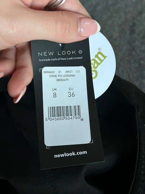 New Look Black snake print leather jeggings