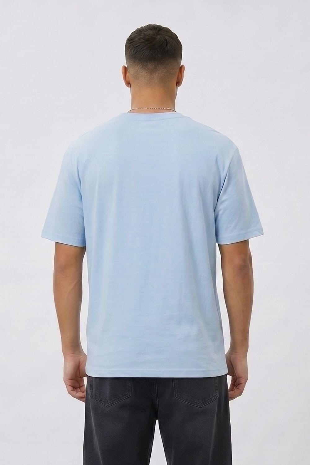 LONDON ATTITUDE LONDON ATTITUDE Men's Original Creators Premium Cotton T-Shirt with Vintage White Logo in Light Blue - 4