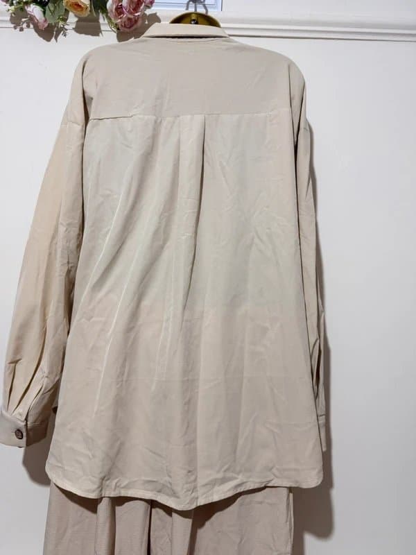 Boutique Co ord set , wide leg trousers and shirt , size L 12 14 uk