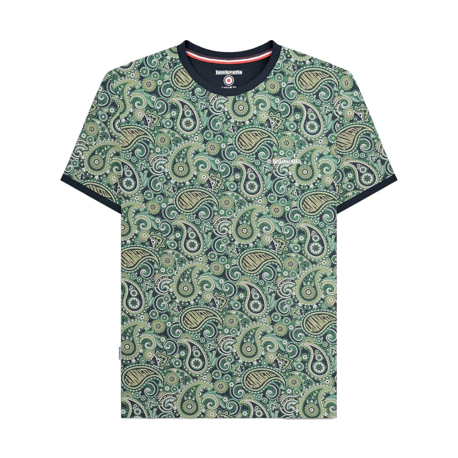 Lambretta Lambretta Men's SS25 Paisley T-Shirt in Navy