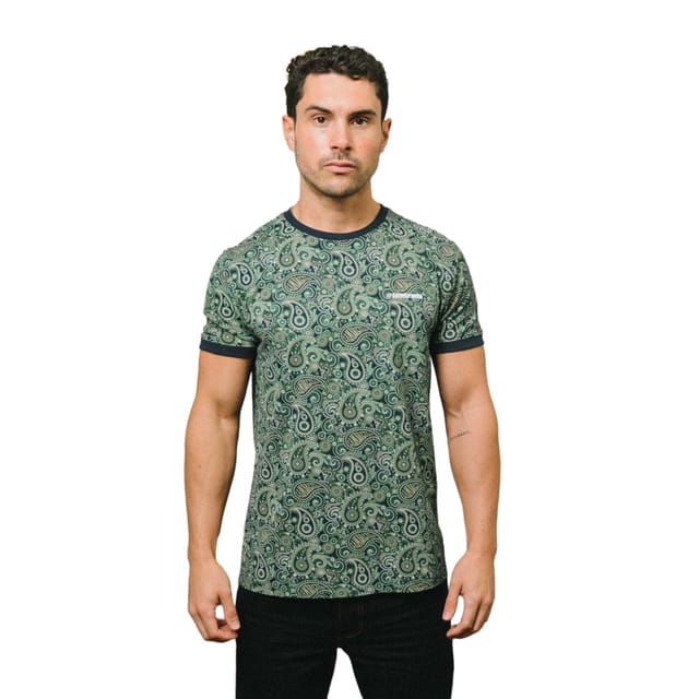 Lambretta Lambretta Men's SS25 Paisley T-Shirt in Navy - 3