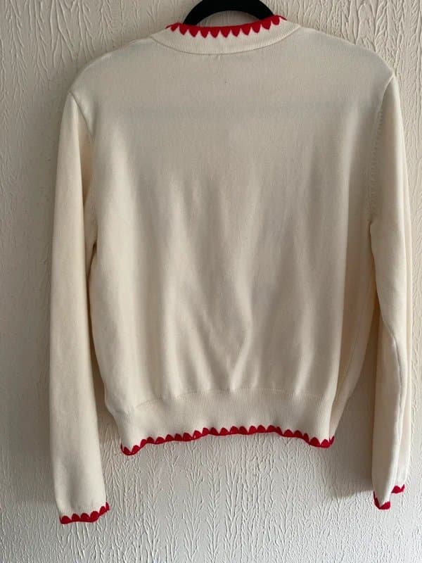 Never Fully Dressed Never fully dressed Tomato Embroidered cardigan size M