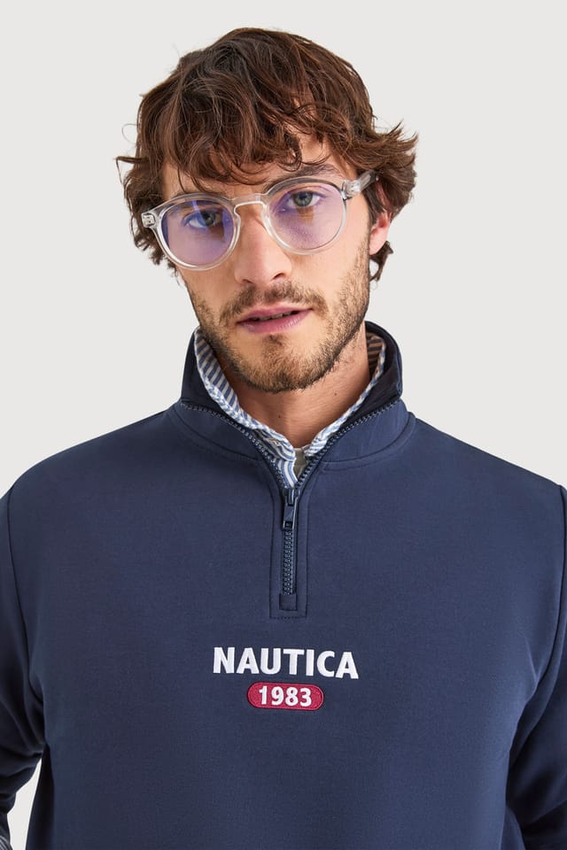 Nautica Nautica Men's Lumin 1/4 Zip Top in Dark Navy - 3