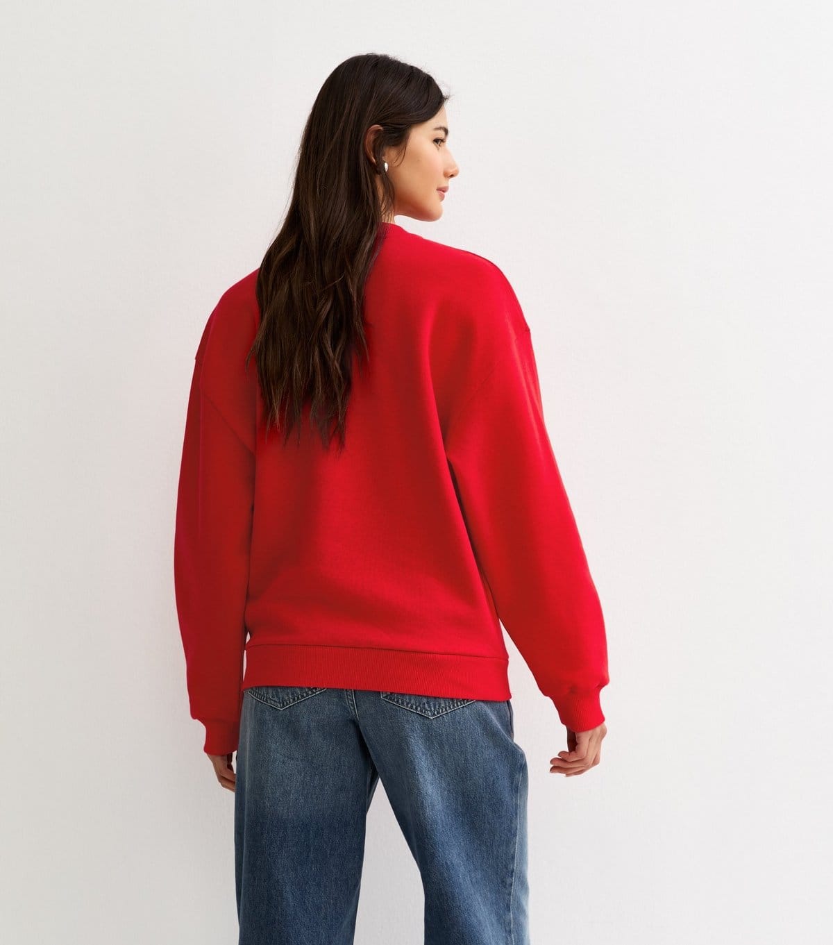 New Look Women's Bright Red Crew Neck Sweatshirt New Look - 4