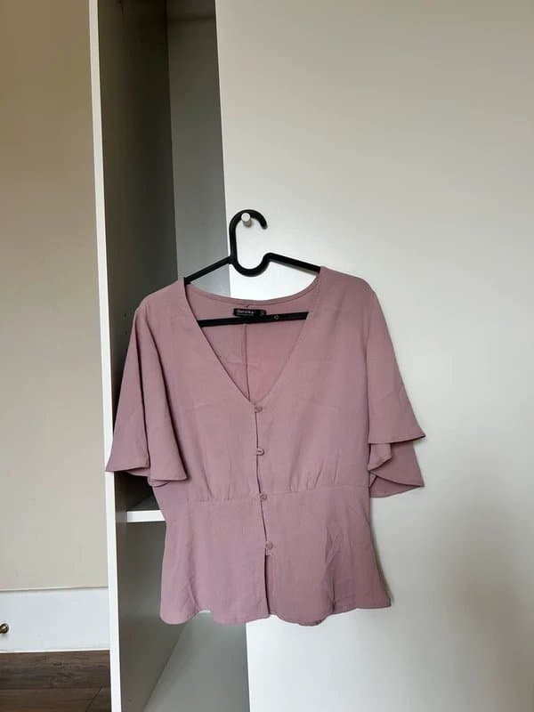 Bershka Pink peplum top