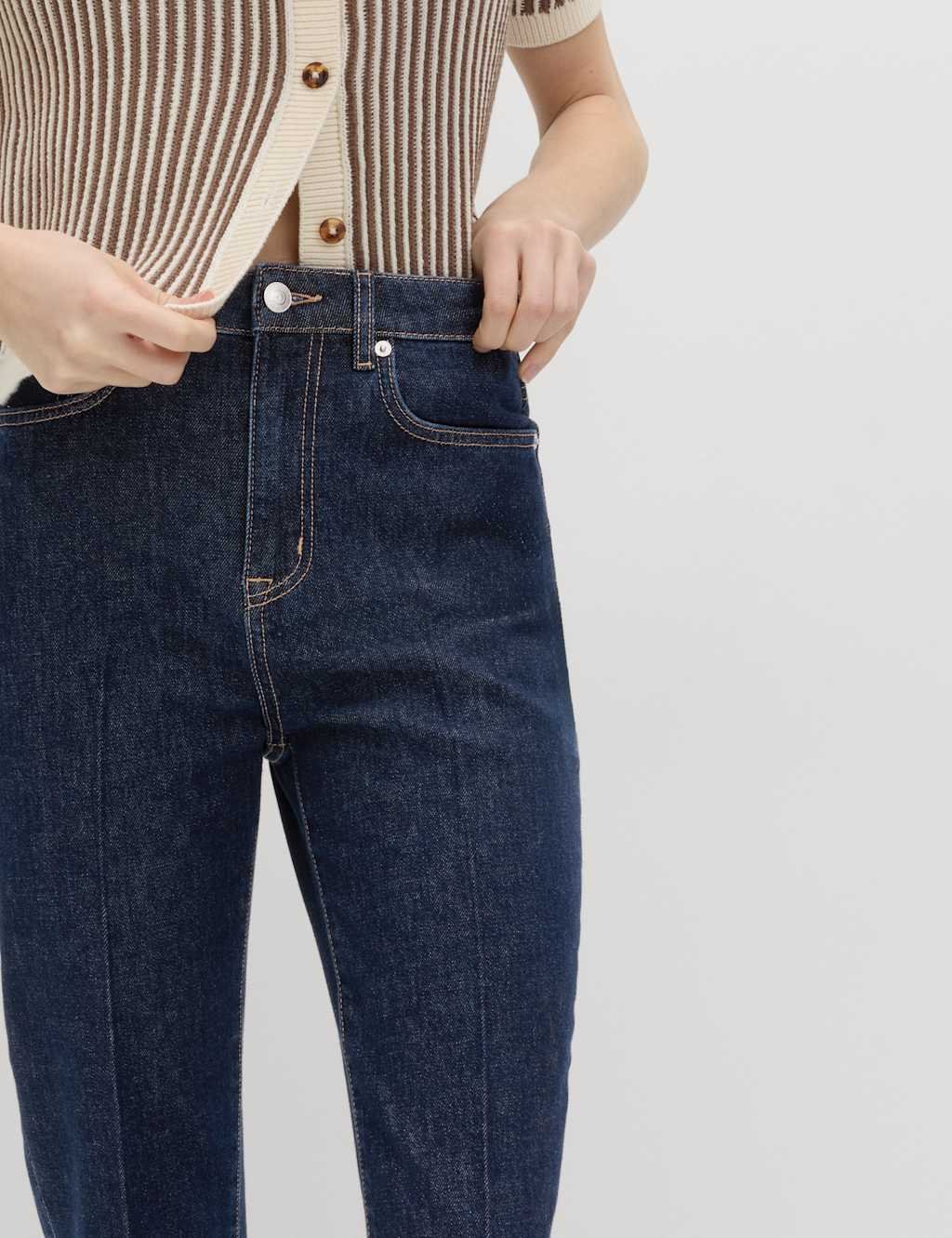 Marks & Spencer M&S High Waisted Kickflare Cropped Jeans Indigo Mix - 4