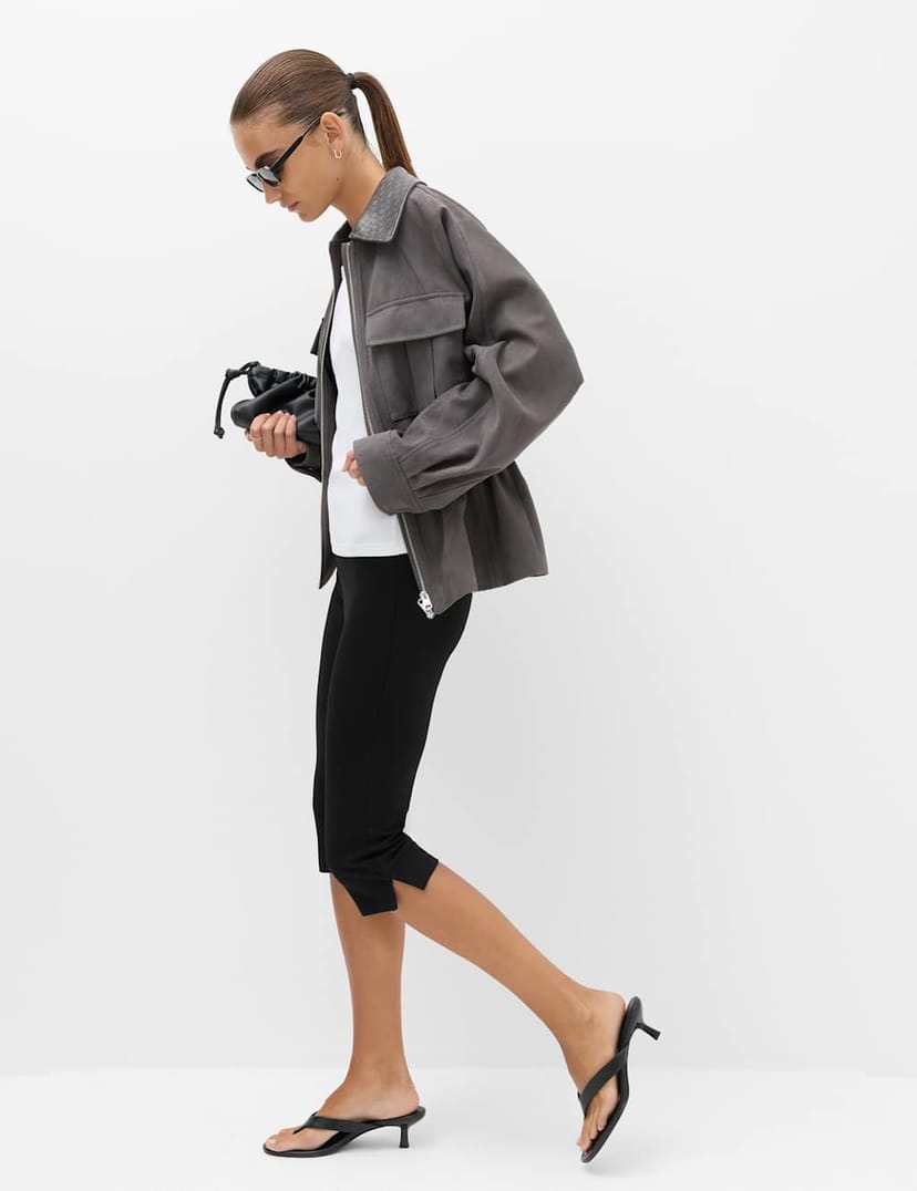 Marks & Spencer M&S Split Hem Cropped Leggings Black - 1