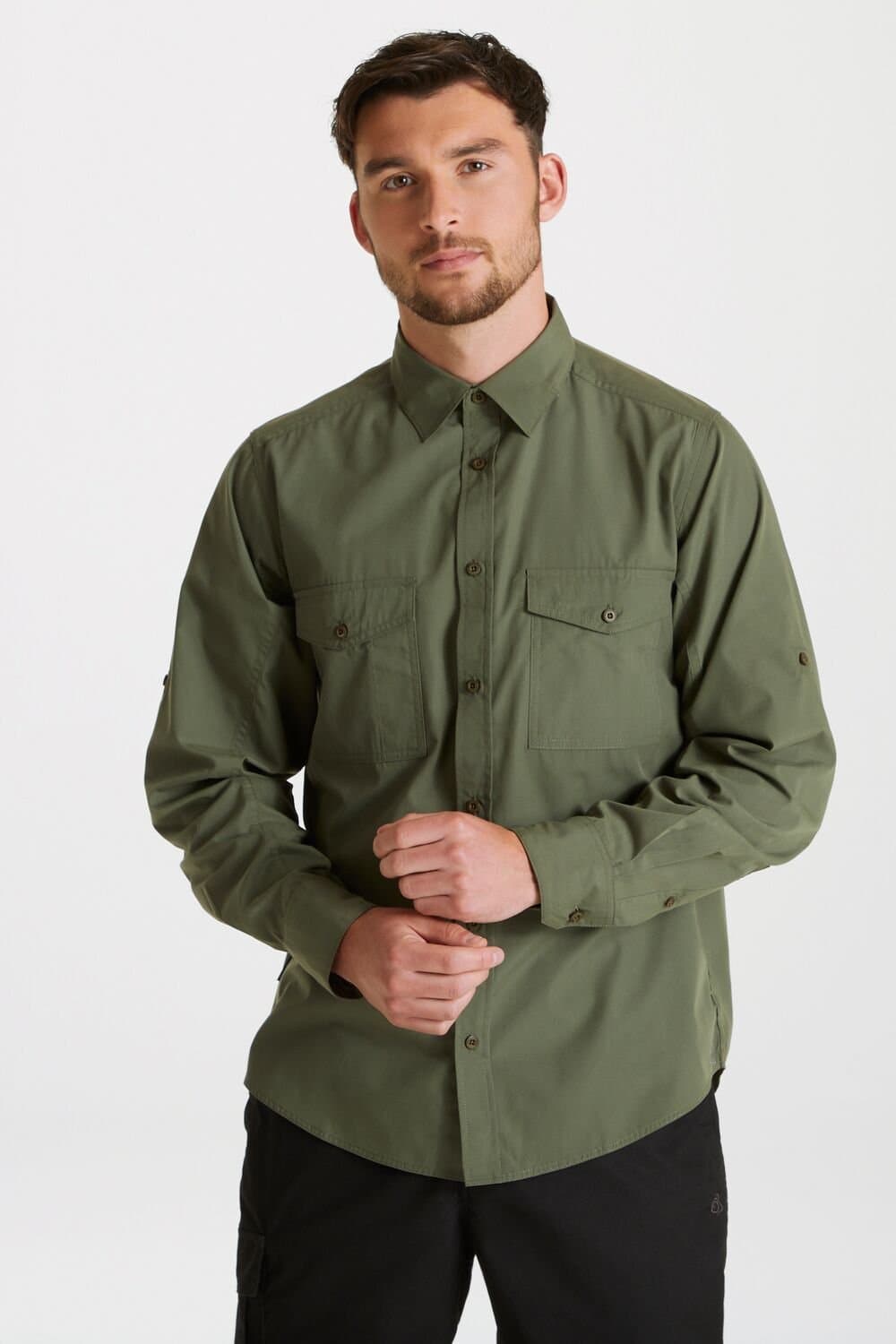Craghoppers Craghoppers Men's 'Expert Kiwi' Long Sleeved Shirt in Green