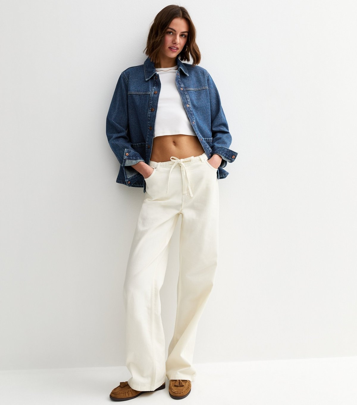 New Look Women's Blue Faded Denim Shacket New Look - 3