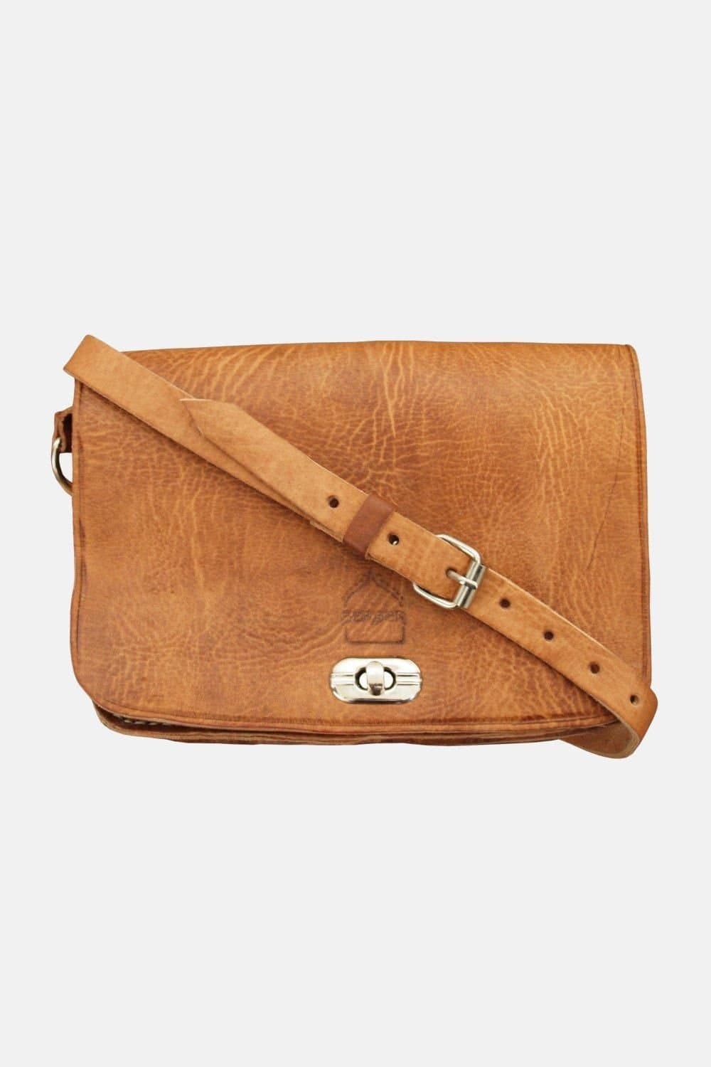 Berber Leather Berber Leather Women's 'The Kenitra' Cross-body Bag in Tan