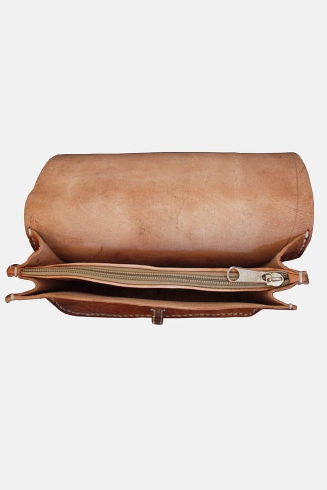 Berber Leather Berber Leather Women's 'The Kenitra' Cross-body Bag in Tan - 3