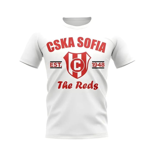 CSKA Sofia CSKA Sofia Men's Personalised Established Football T-Shirt White in Blue - 2