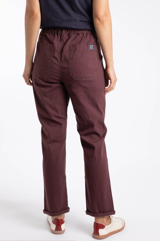 Weird Fish Weird Fish Women's Malorri Chino Trousers in Wine - 3