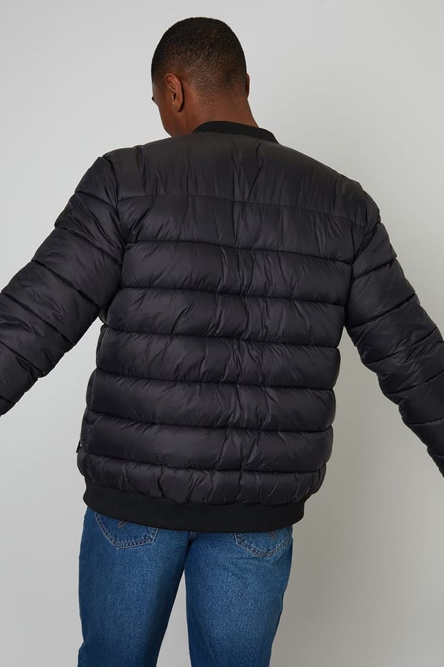 Threadbare Threadbare Men's Quilted Bomber Jacket in Black - 2