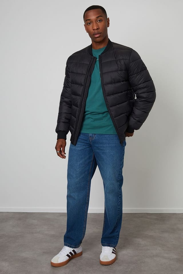 Threadbare Threadbare Men's Quilted Bomber Jacket in Black - 3