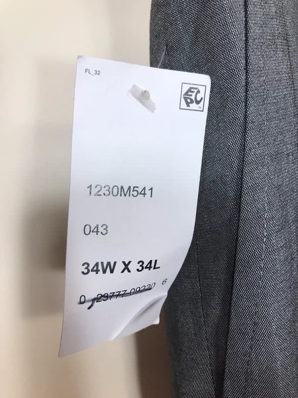 Kenneth Cole Kenneth Cole Reaction Men's 34 x 34 Slim Grey Flat Front Dress Pants
